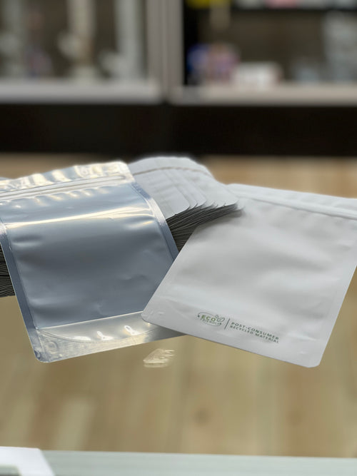 1/2oz White Mylar Bags 100pk