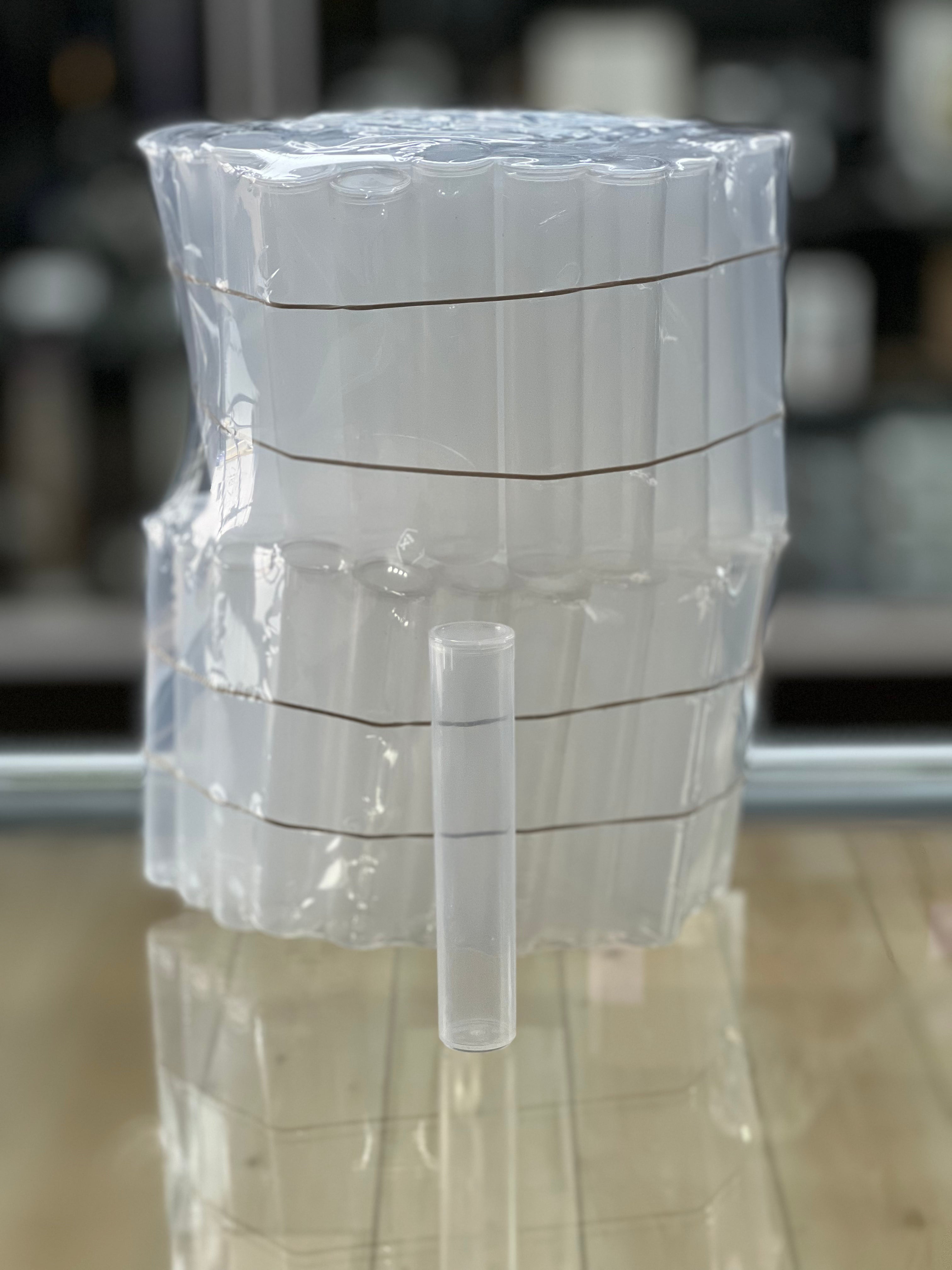 95mm Clear Opaque Pre Roll Tube 100pk