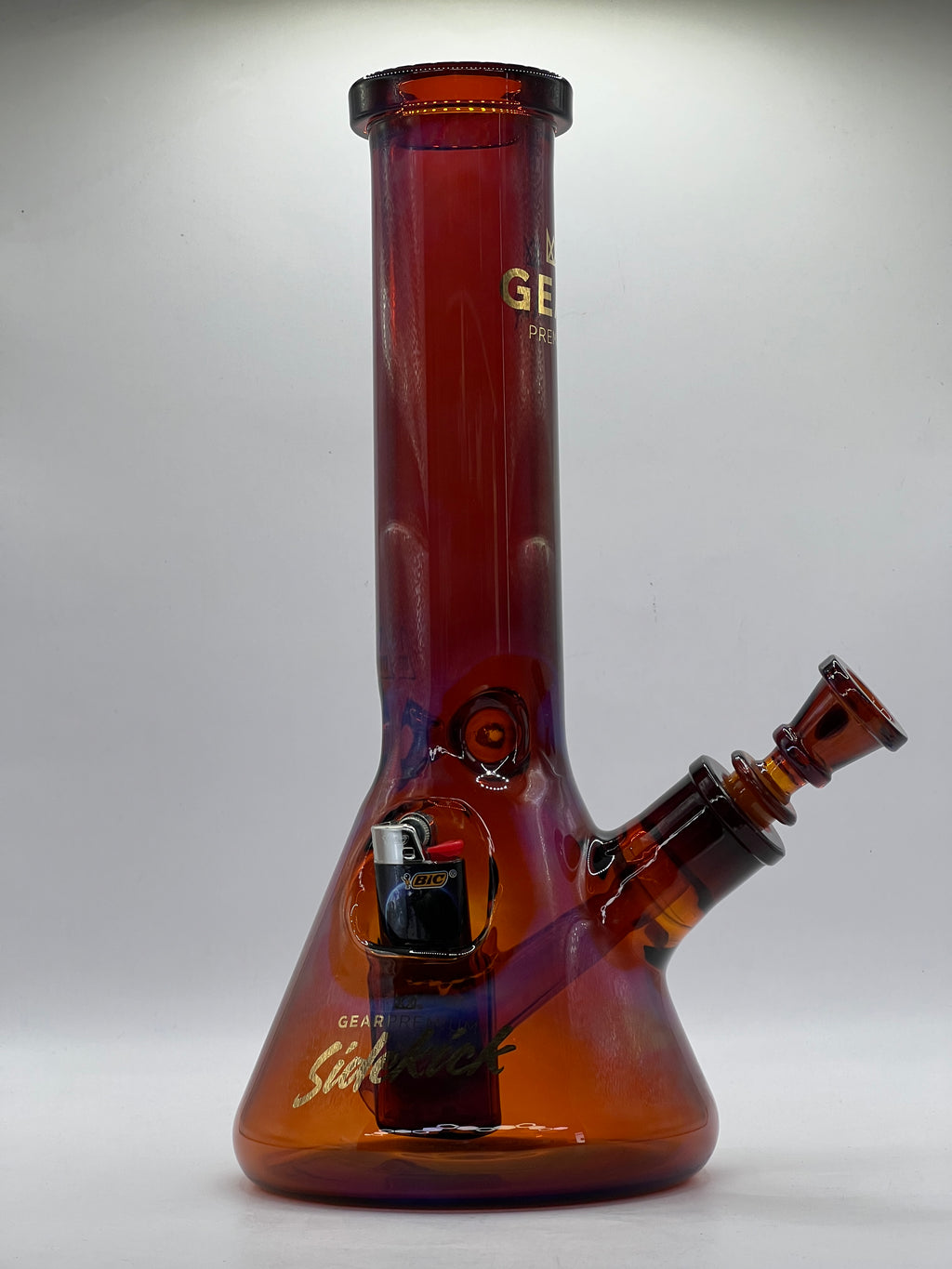 GEAR Premium 12-inch Sidekick beaker water pipe with patented lighter holster