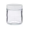 4oz Clear Glass Jars White Lid 10pk
