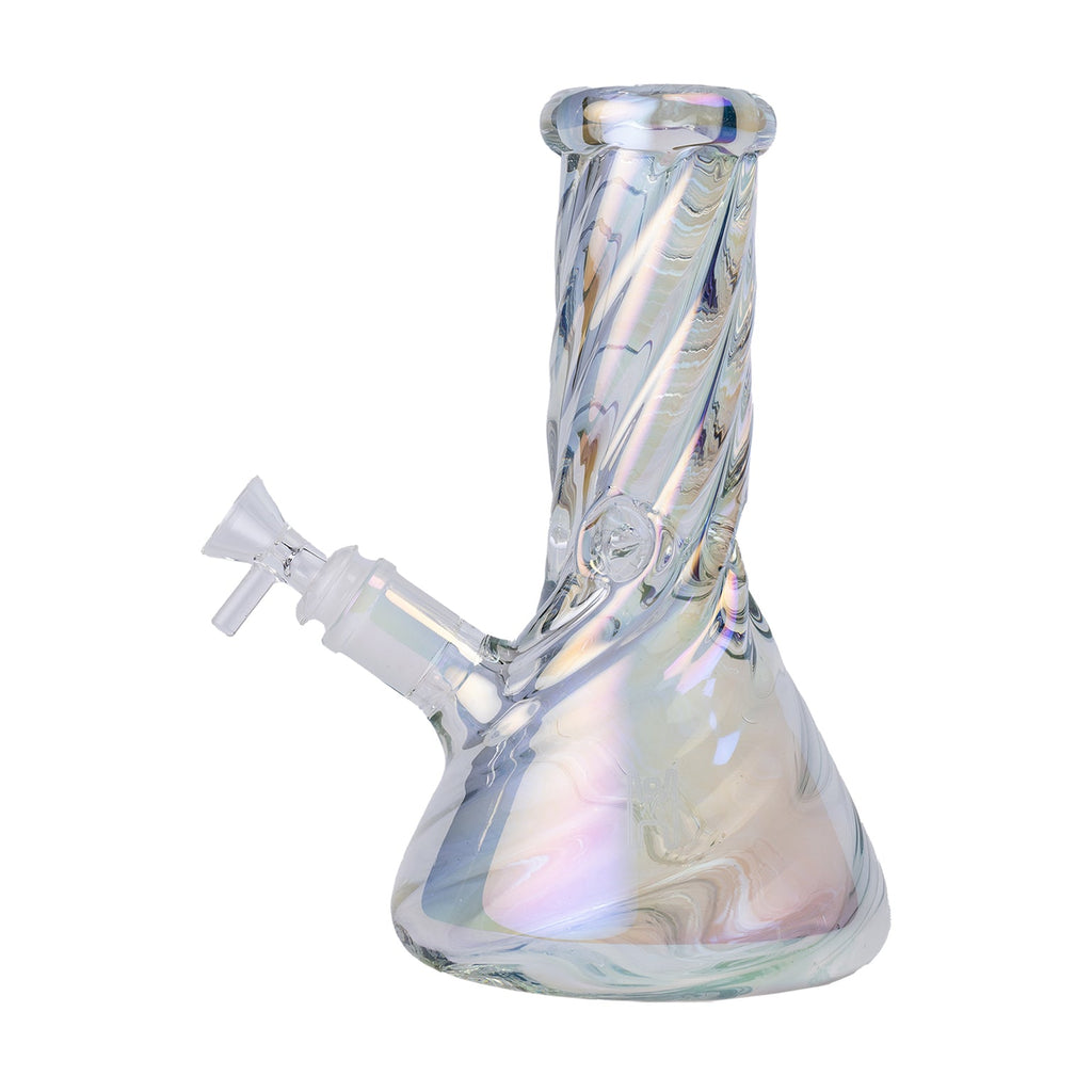 Human Grade 9" Twisted Iridescent Beaker