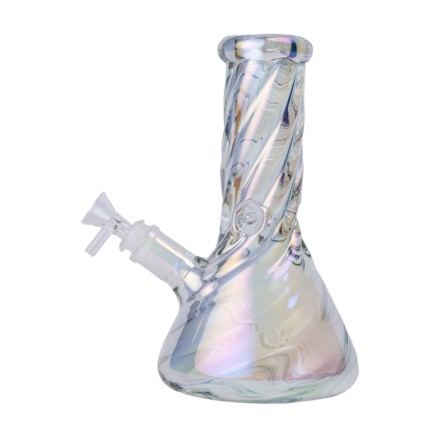 Human Grade 9" Twisted Iridescent Beaker