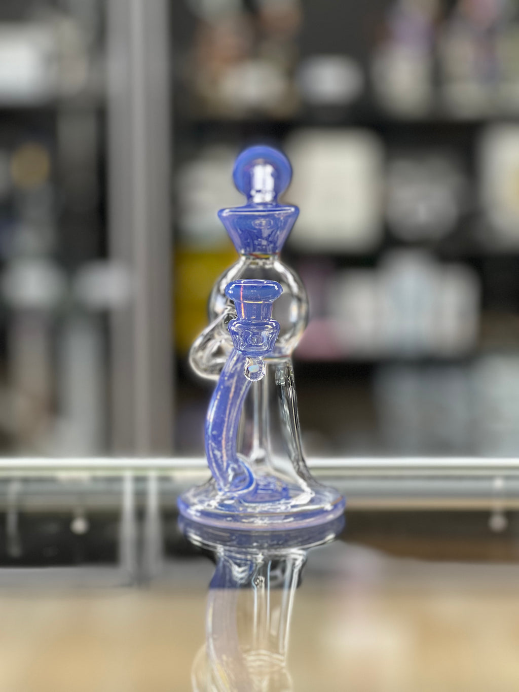 om glass water slide front view at hex smoke shop