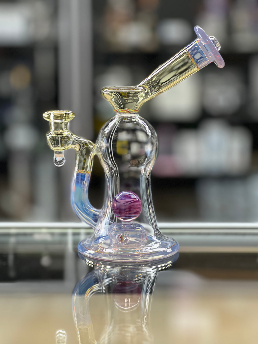om glass terp cannon side view at hex smoke shop