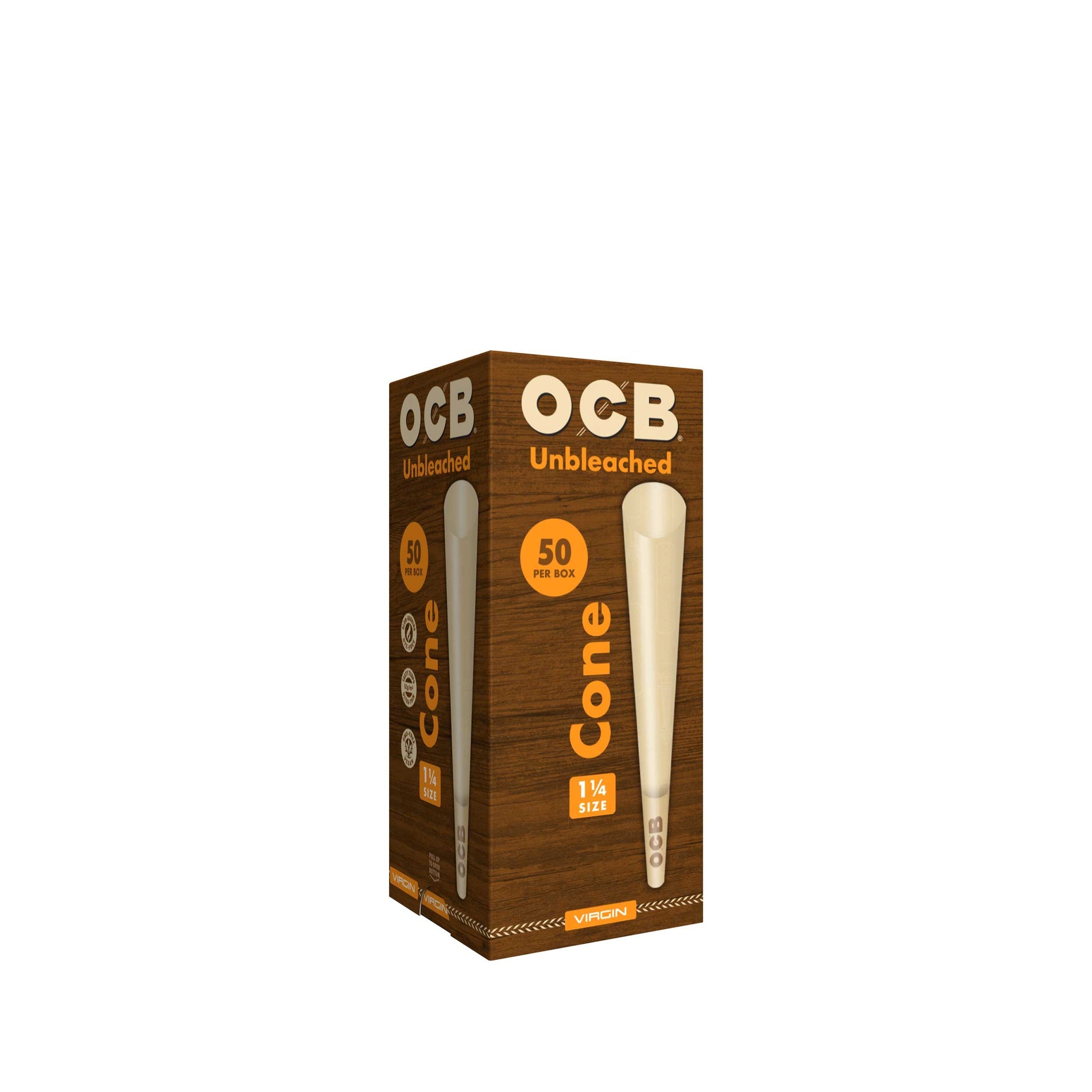 OCB 1 1/4 Unbleached Cones 50pk