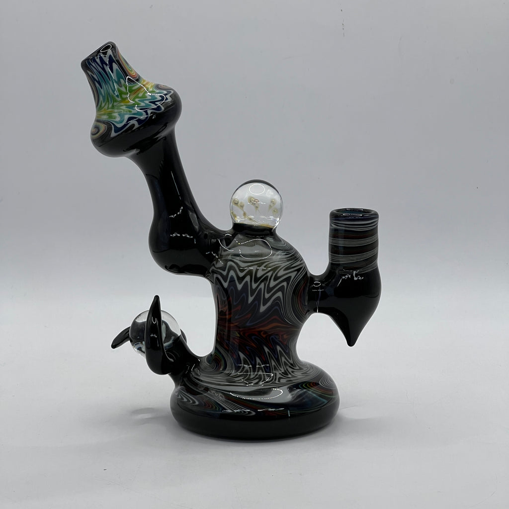 Lurch Glass Rainbow Pattern Dab Rig front view