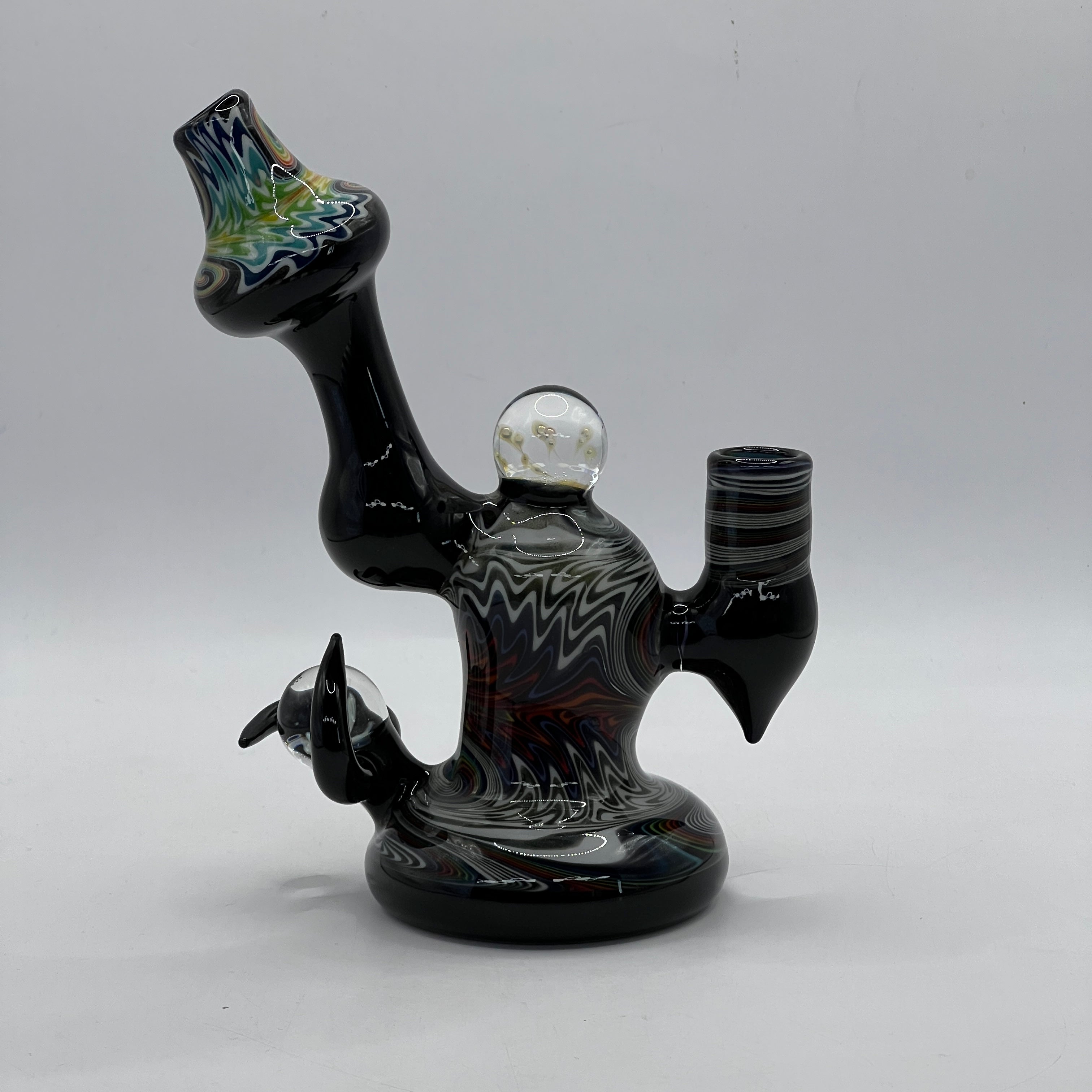 Lurch Glass Rainbow Pattern Dab Rig front view