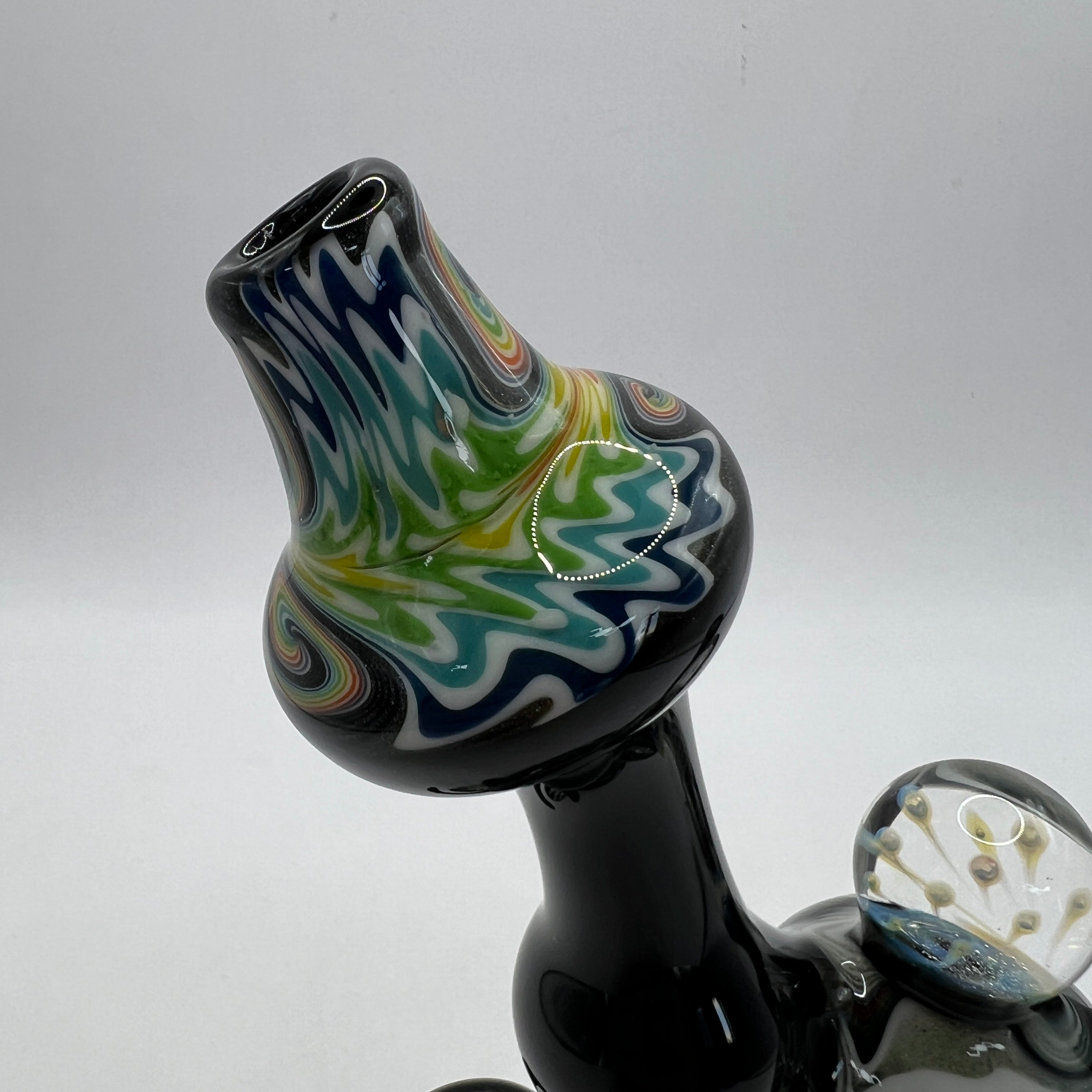 Rainbow patterned mouthpiece detail