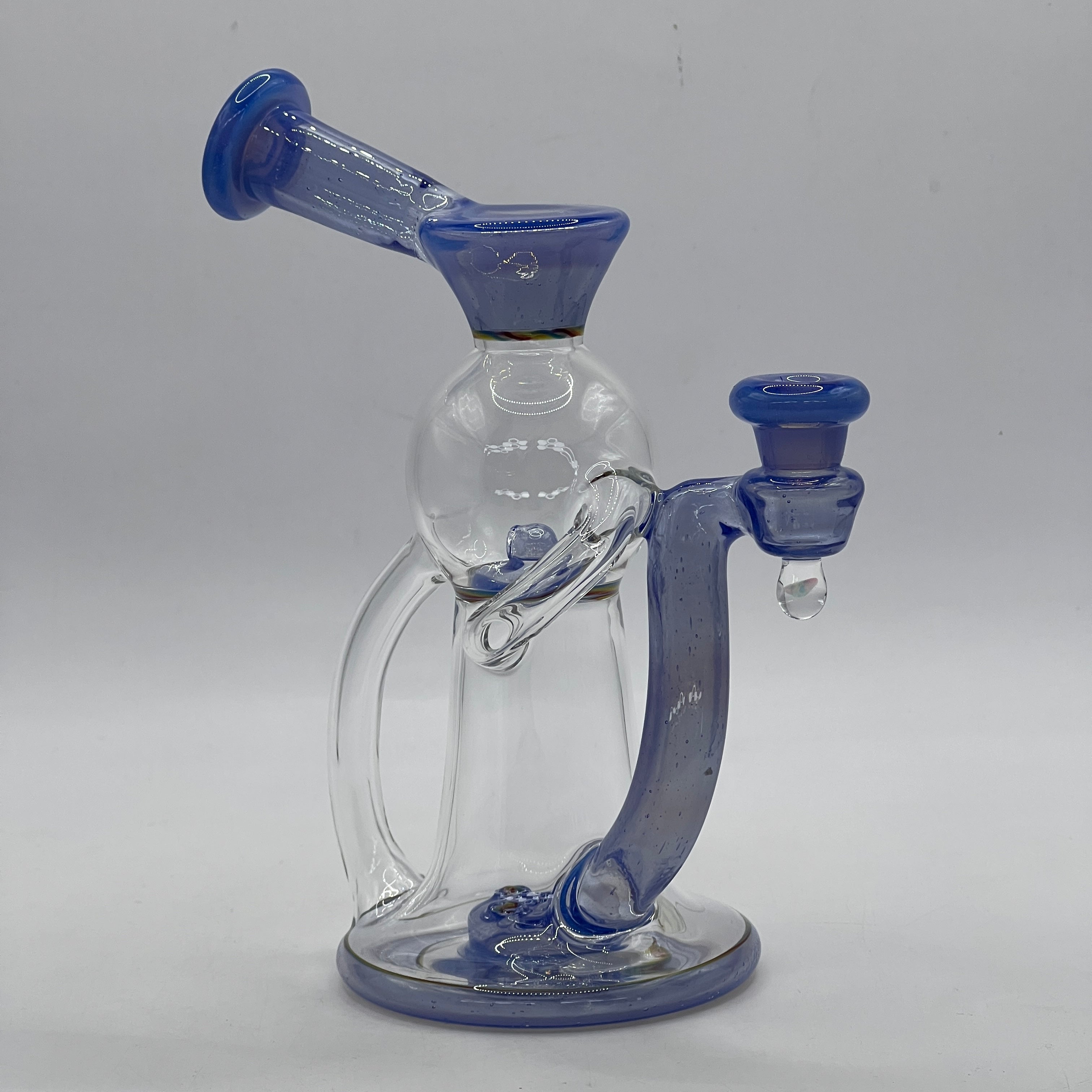 OM Glass Waterslide Recycler dab rig front view