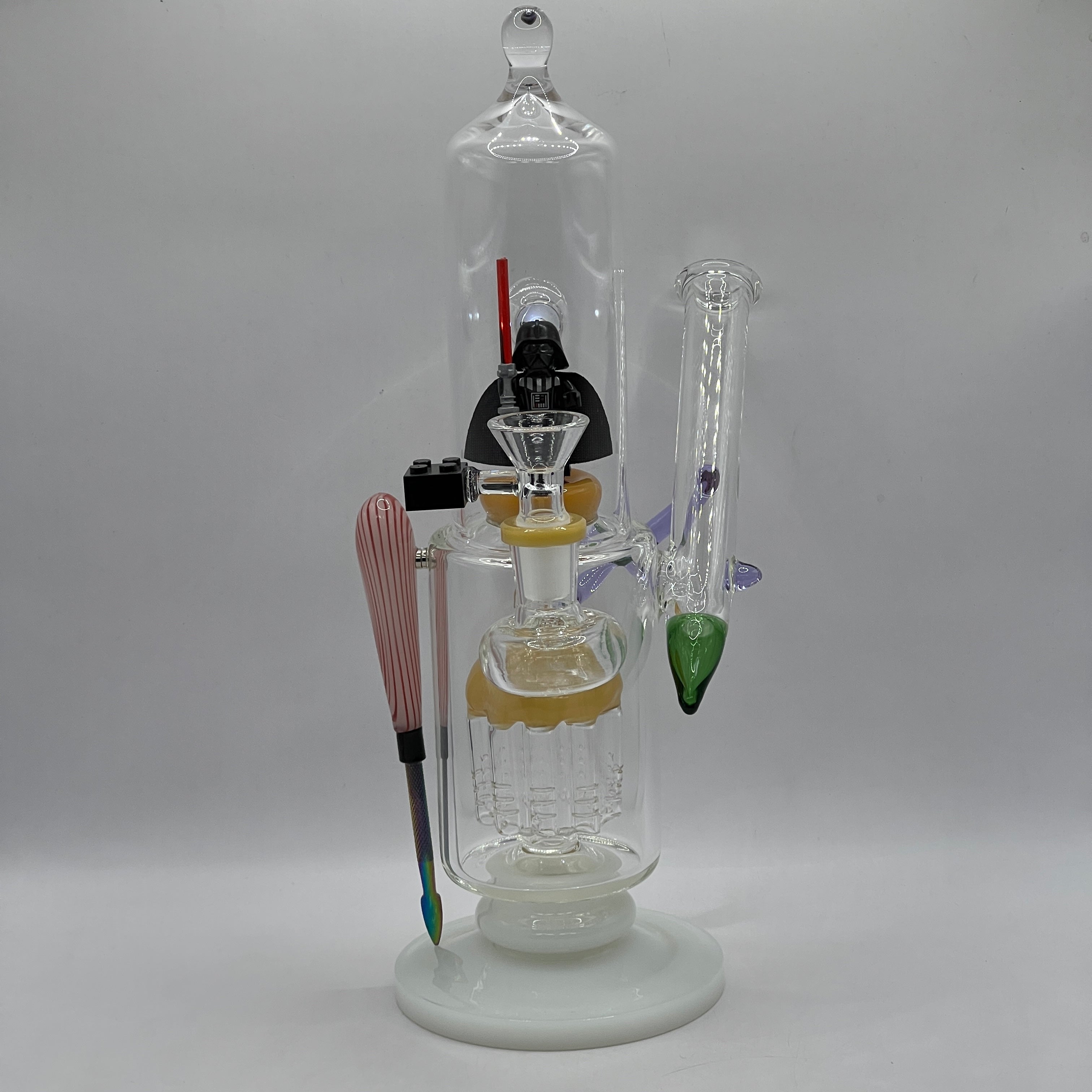 Front view of Darth Vader display chamber with LED lighting feature