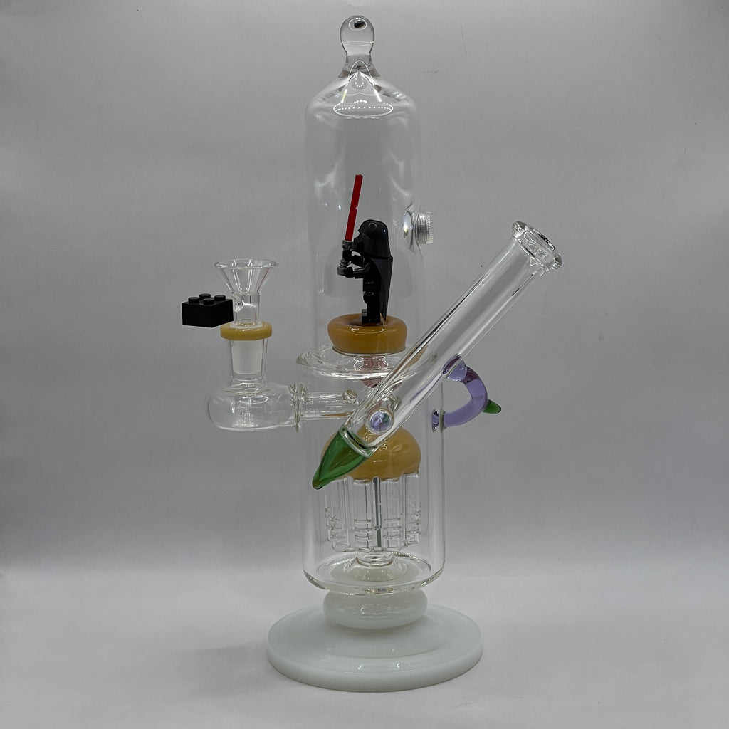 Side profile of OTG Glass Darth Vader collector water pipe