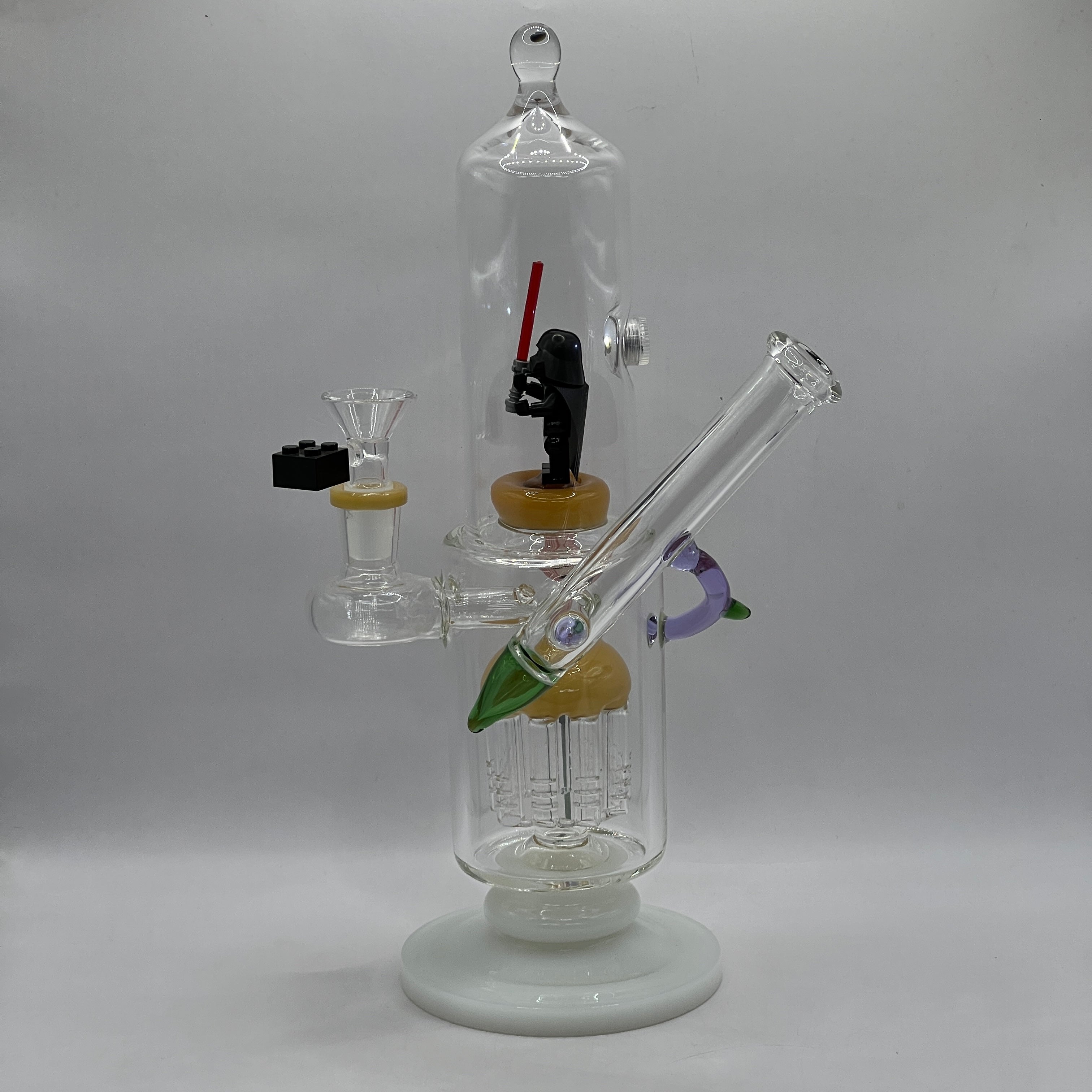 Side profile of OTG Glass Darth Vader collector water pipe