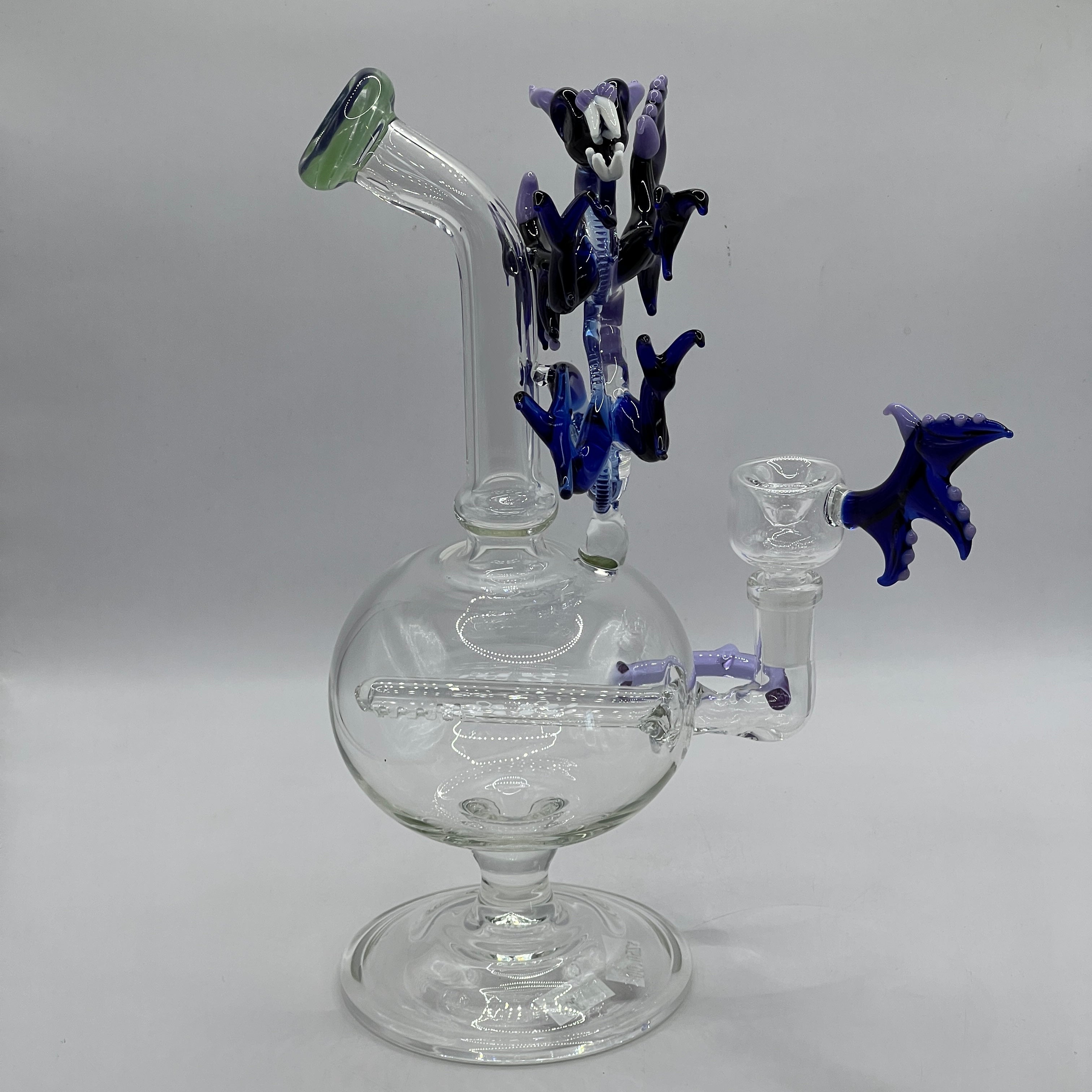 side view of OTG Glass Dragon bong with matching dragon wing bowl