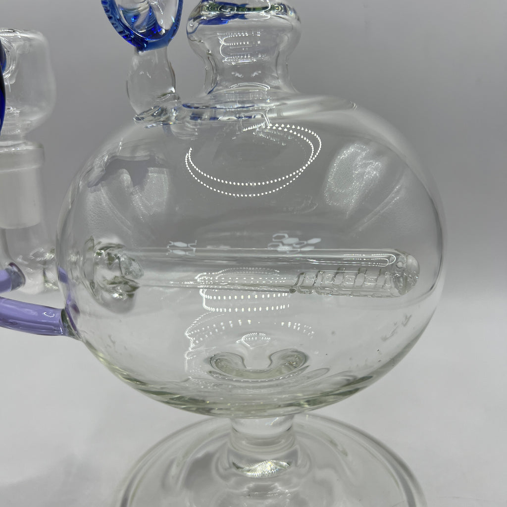 Close-up of horizontal slitted diffuser inside OTG Glass Dragon water pipe