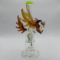 Front view of OTG Glass Phoenix water pipe with matching phoenix wing bowl
