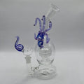 OTG Glass Giant Squid water pipe with handcrafted lavender squid sculpture and matrix percolator