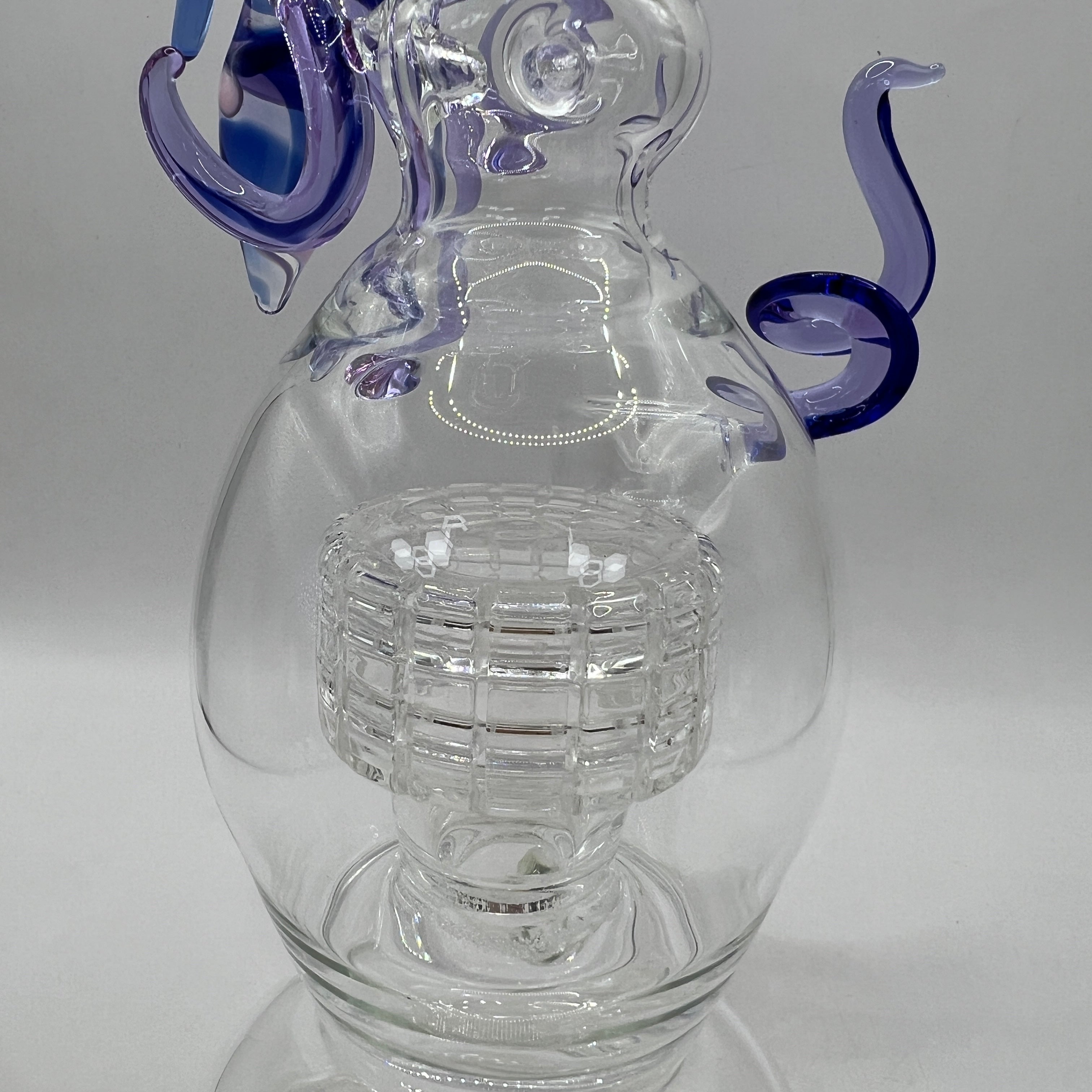Clear matrix percolator inside handcrafted OTG Glass Giant Squid water pipe