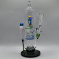 Front view of OTG Glass Trump collector water pipe with LED display chamber