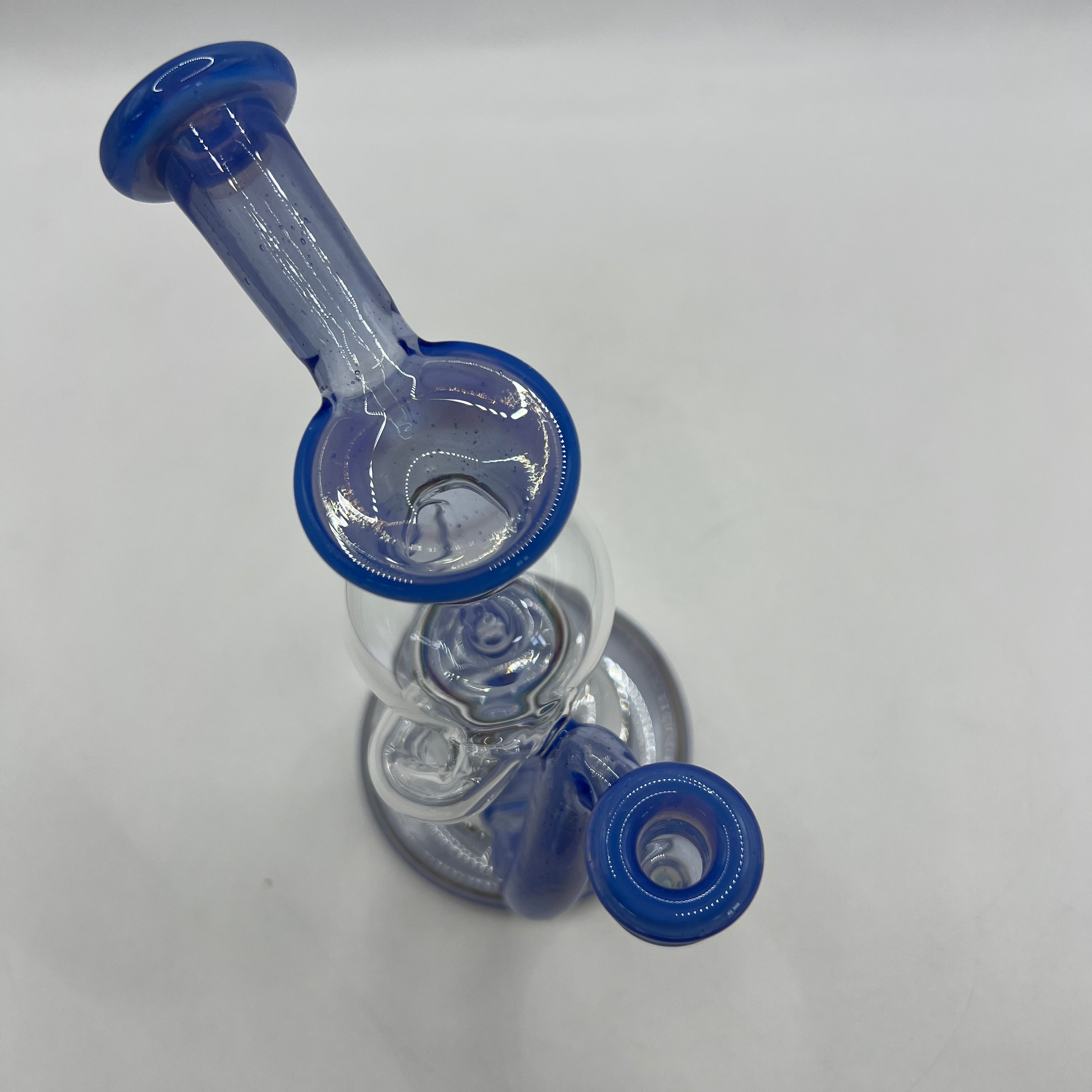 Top-down view of OM Glass Waterslide Recycler mouthpiece